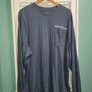 Men's Blue Long Sleeve Mack Trucks Tee Shirt 2XL